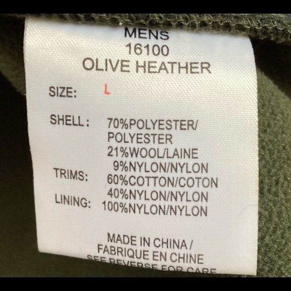 Woolrich Olive Heather Wool Jacket Men’s Size Large - Picture 10 of 10